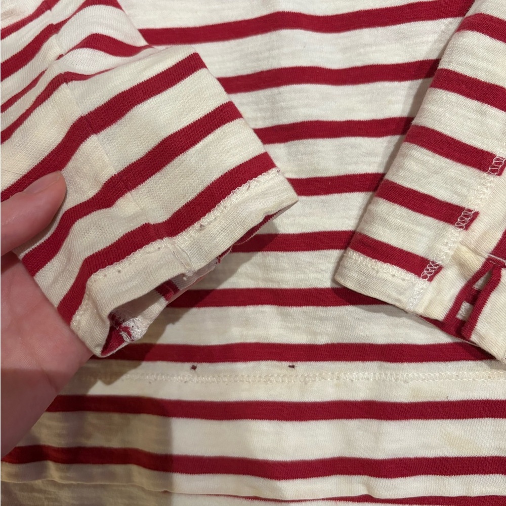 J.Crew Red & White Striped Long Sleeve Top - Picture 3 of 10